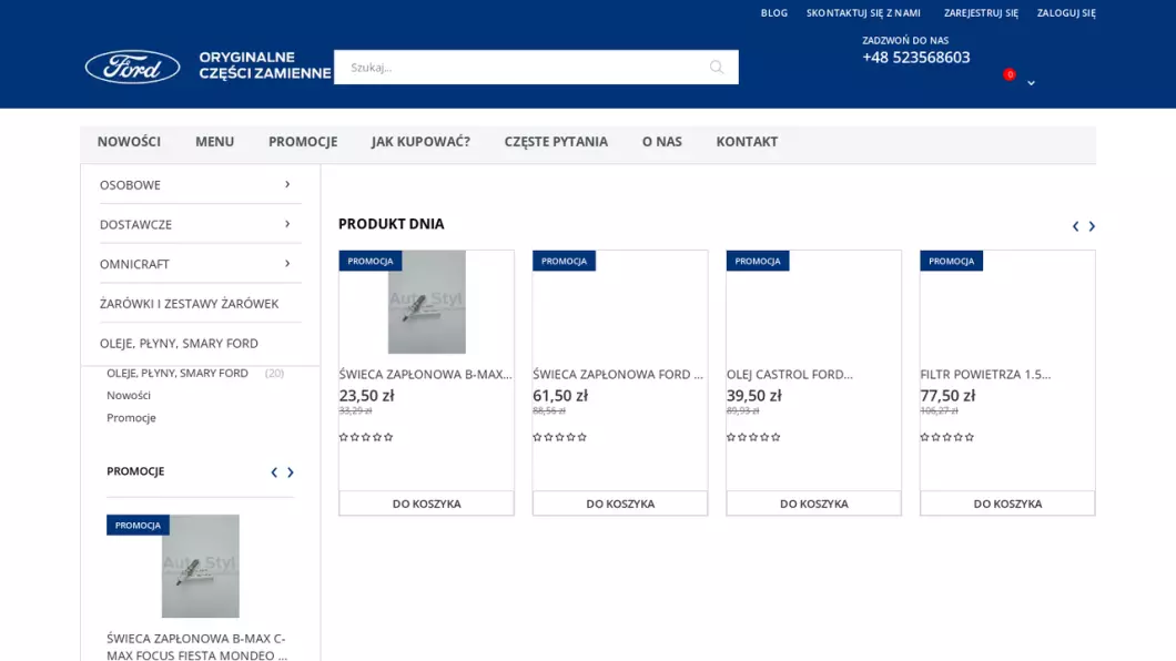 Części samochodowe FORD | Sklep internetowy Ford Auto Styl - podgląd