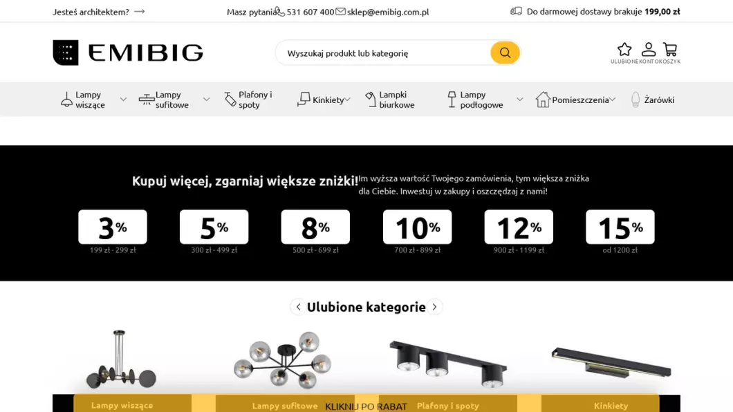 Sklep z lampami EMIBIG - podgląd