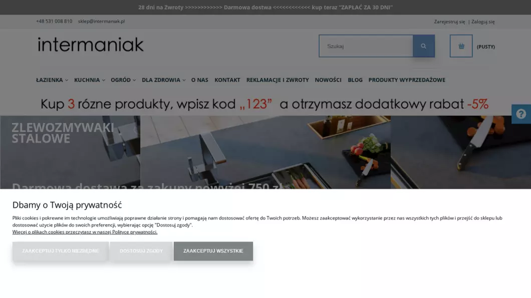 Wyposażenie łazienki, kuchni | Sklep internetowy intermaniak - podgląd